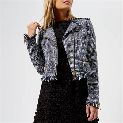 michael kors tweed jacket true navy|Tweed Jacket .